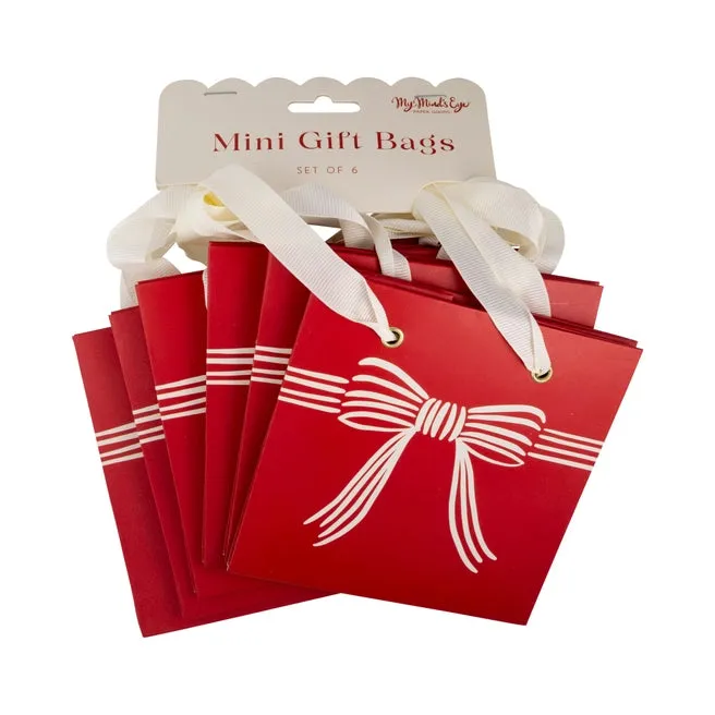 *PRE-ORDER* Red Bow Mini Gift Bags (6 pack)