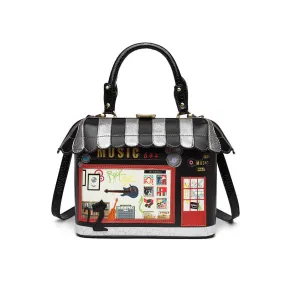 Printed small house handbag for women