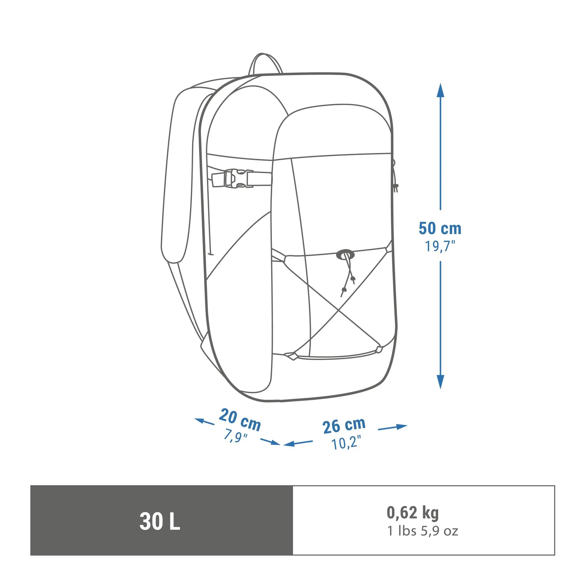 Quechua NH Arpenaz 100 30 L Hiking Backpack