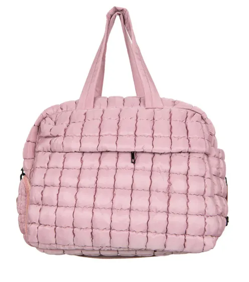 QUILTED DUFFEL WEEKENDER BAG W/PASS-THRU SLIP