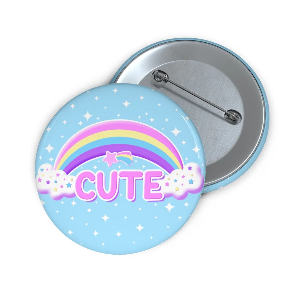 Rainbow Cute Magic Blue Button Badge Pin (2.25")