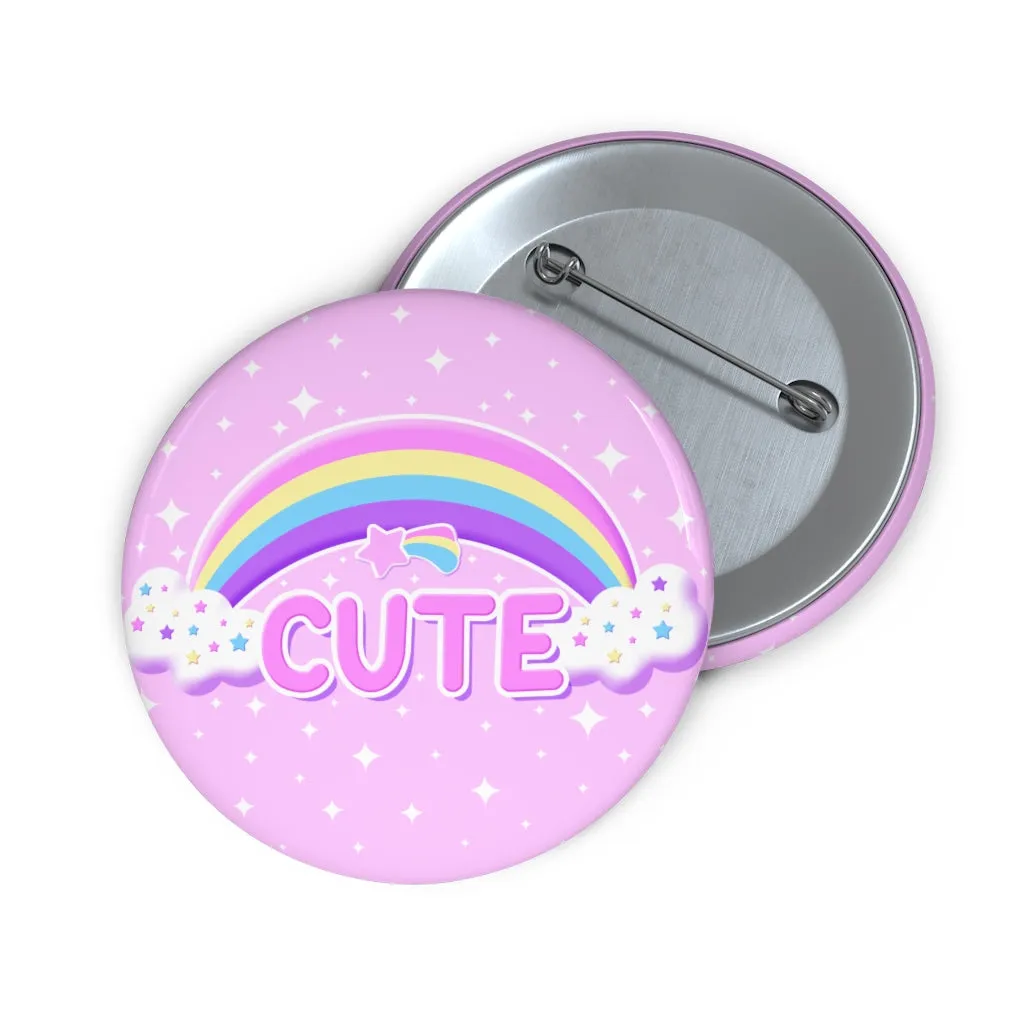 Rainbow Cute Magic Pink Button Badge Pin (2.25")