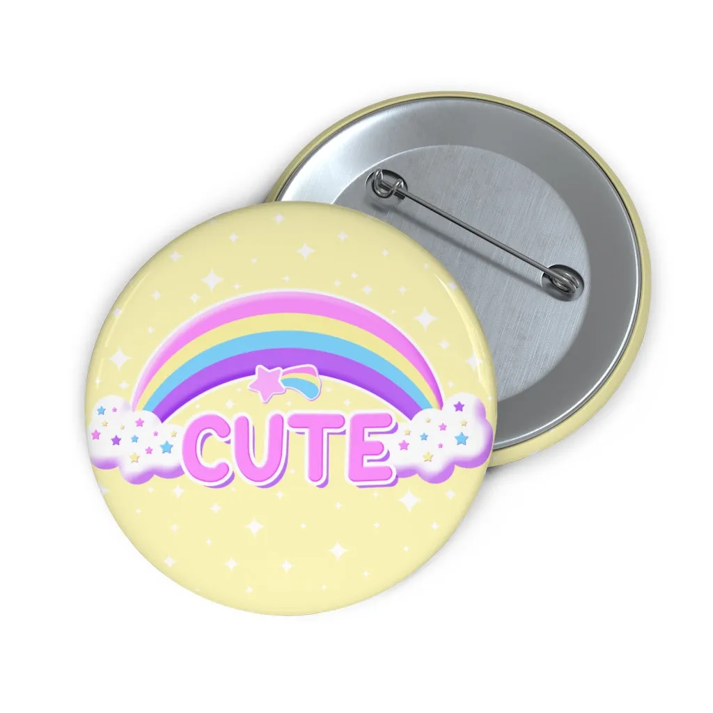 Rainbow Cute Magic Yellow Button Badge Pin (2.25")