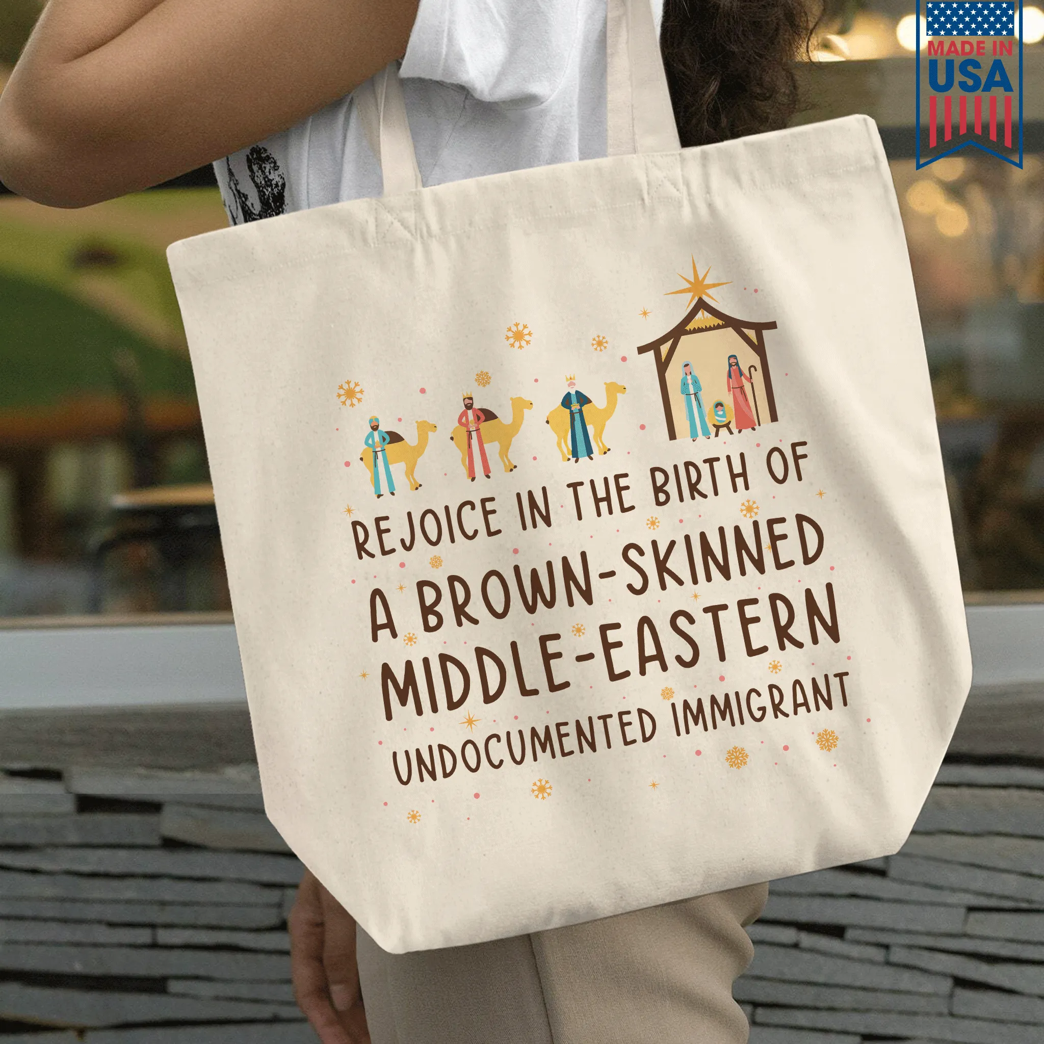 Rejoice In The Birth Of A Brown-Skinned Middle-Eastern Undocumented Immigrant Book Lovers Gift TBW305