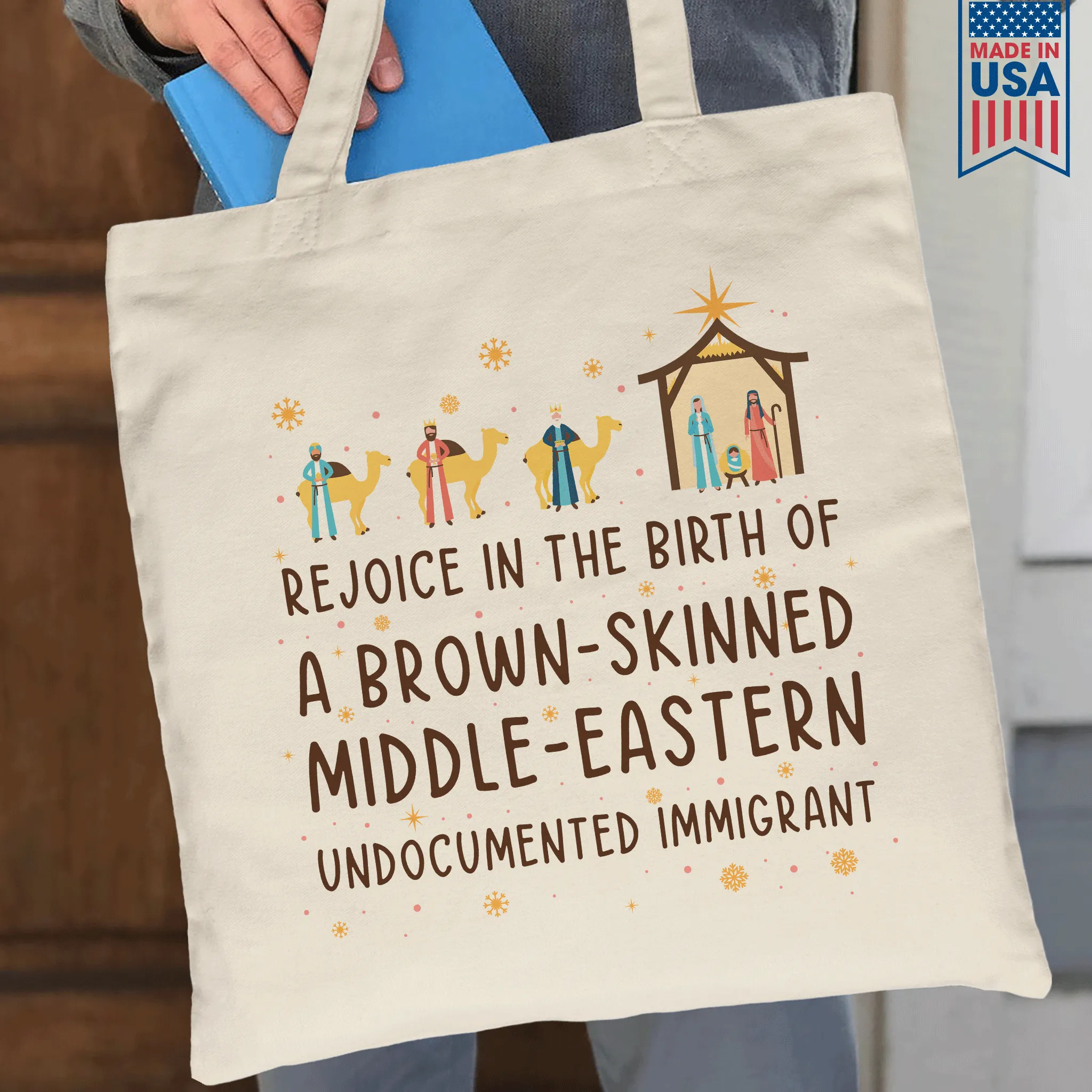 Rejoice In The Birth Of A Brown-Skinned Middle-Eastern Undocumented Immigrant Book Lovers Gift TBW305