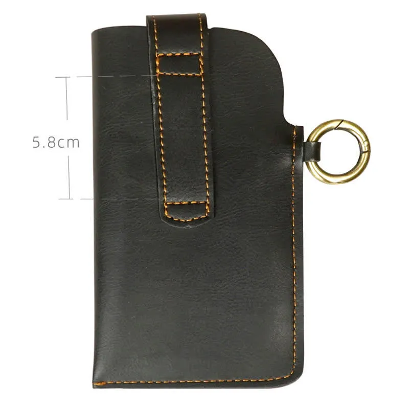 Retro Brass Magnetic Snap Button Cell Phone Belt Bag