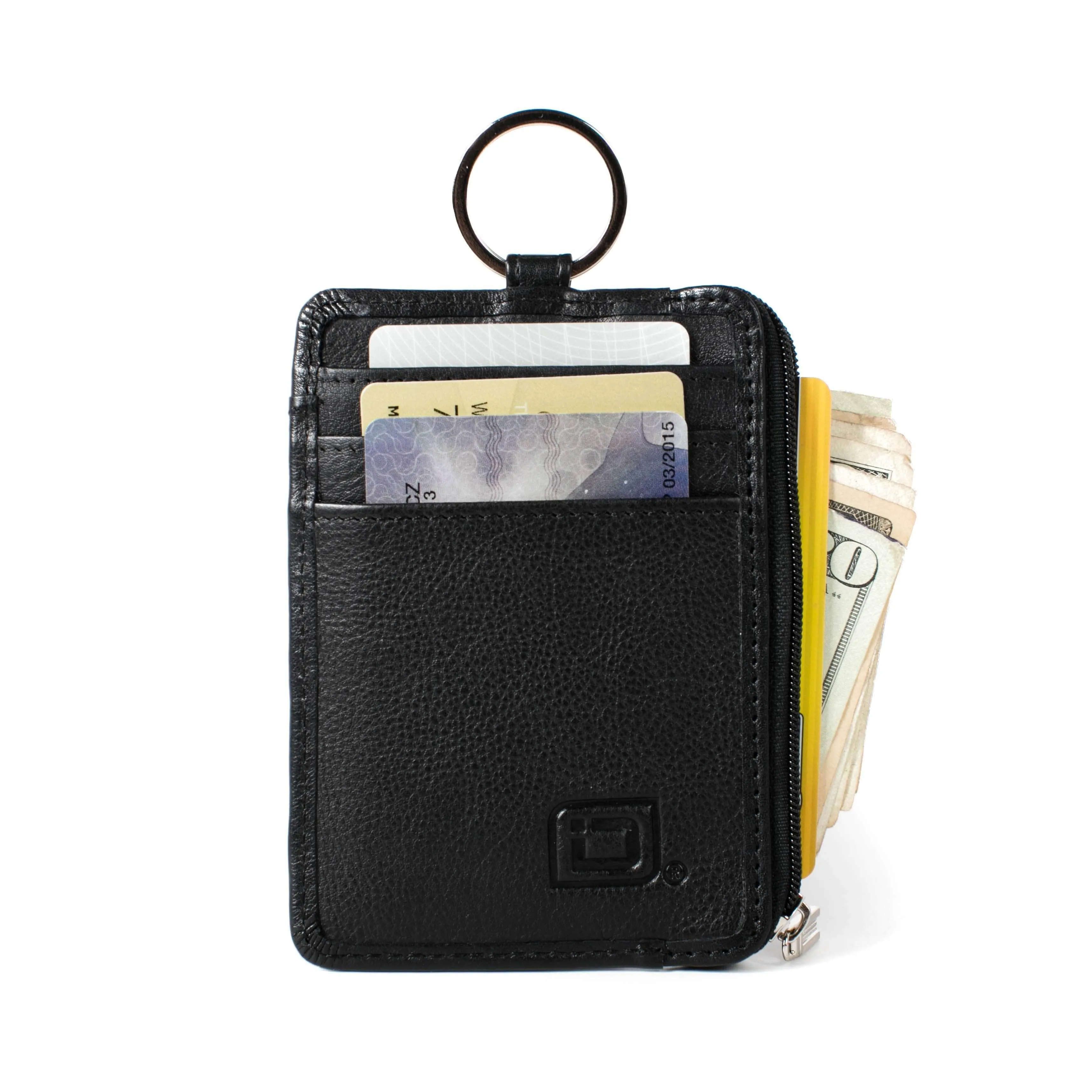 RFID Blocking Leather Secure Badge Holder Portrait