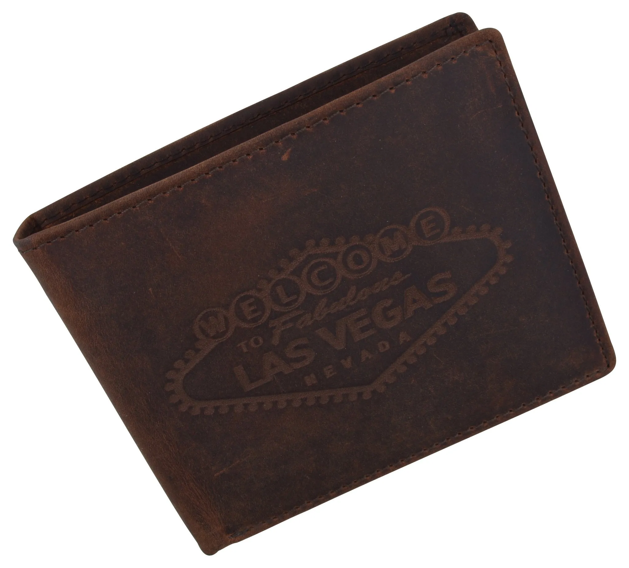 RFID Mens Welcome to Fabulous Las Vegas Nevada Leather Bifold Wallet /53HTC Las Vegas