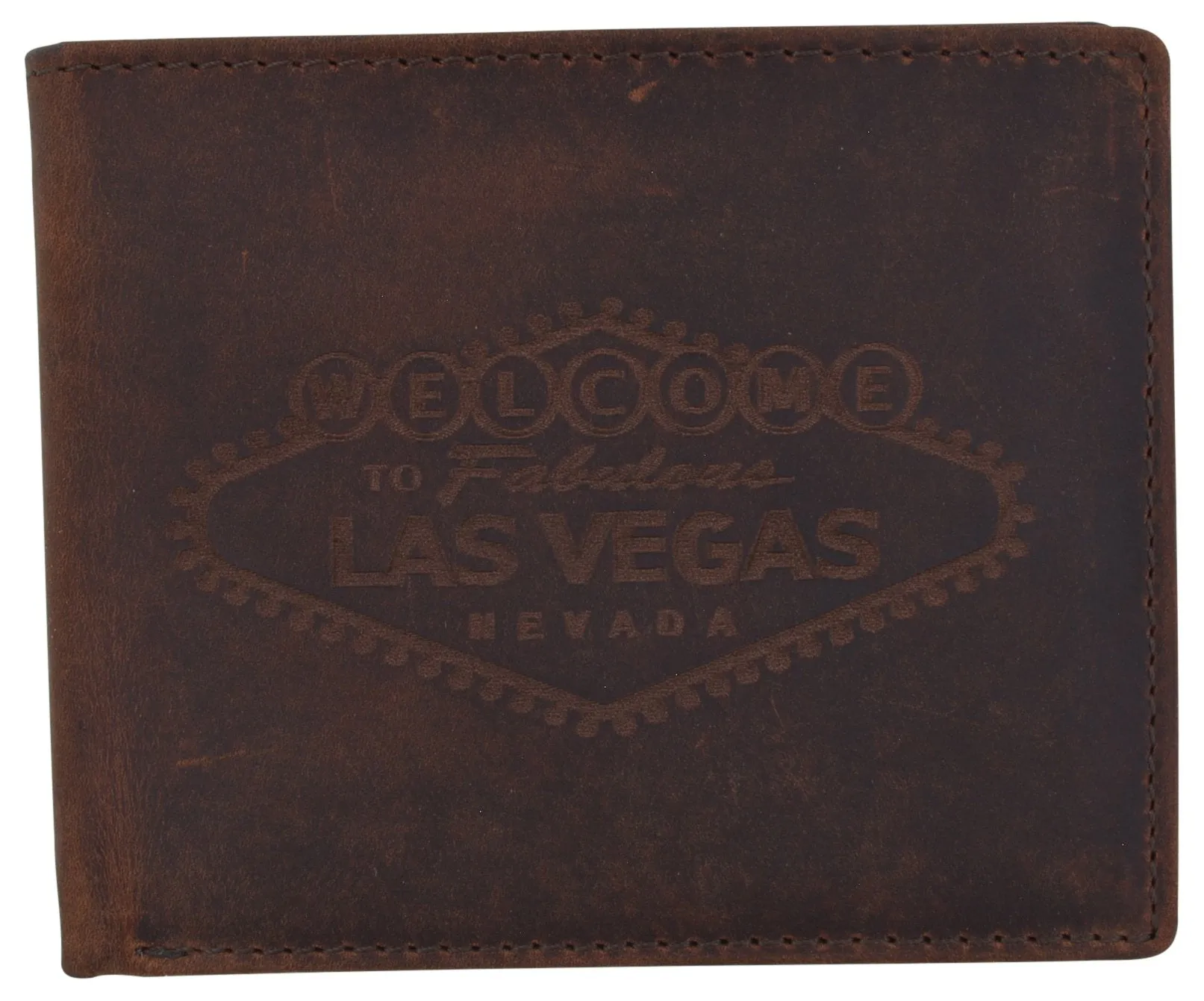 RFID Mens Welcome to Fabulous Las Vegas Nevada Leather Bifold Wallet /53HTC Las Vegas