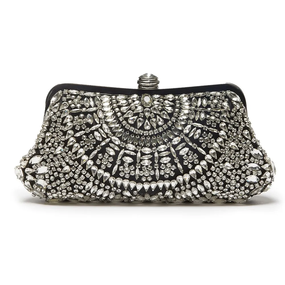 Rinna Handbag in Black Crystal Sparkle