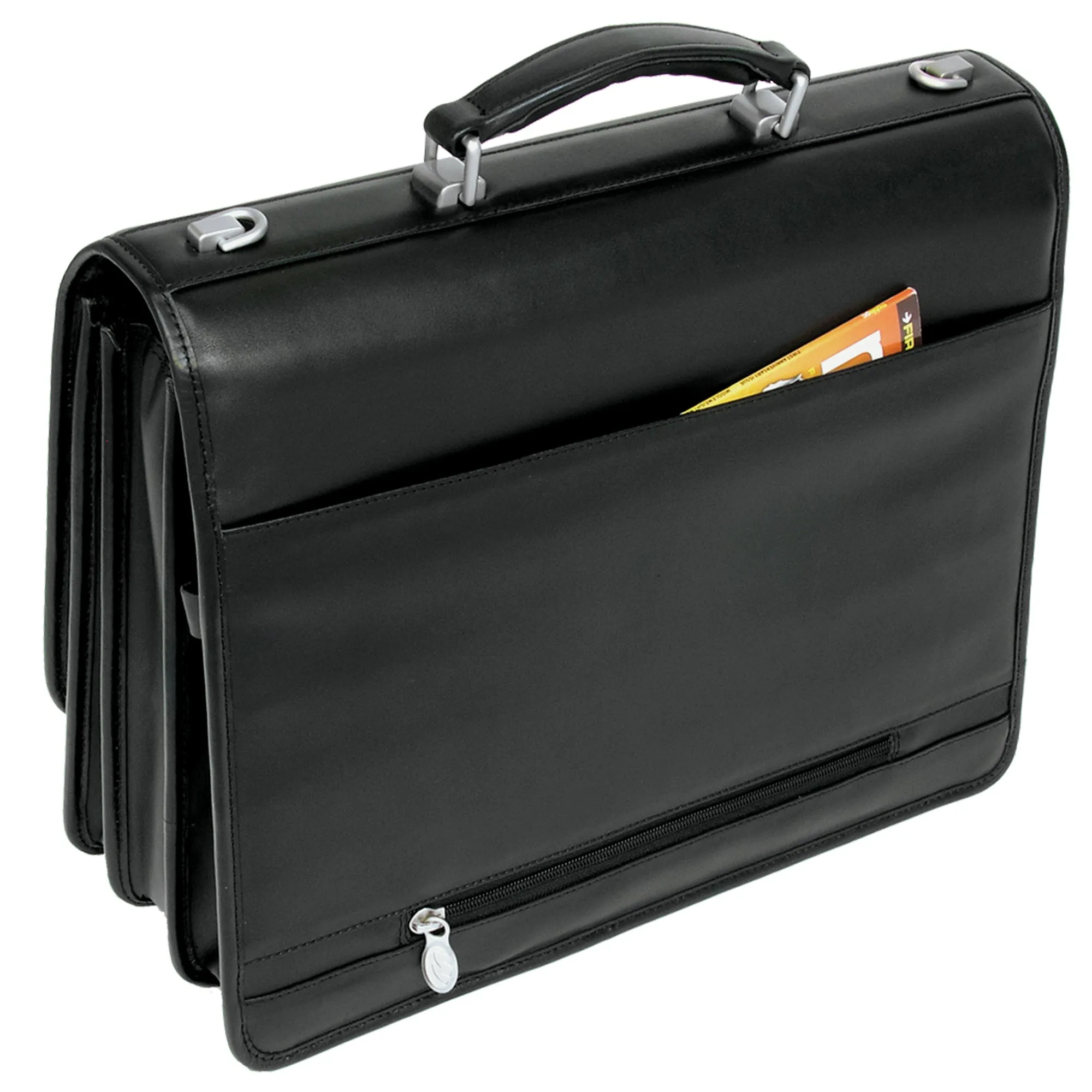 RIVER NORTH | 15” Leather Triple-Compartment Laptop Briefcase