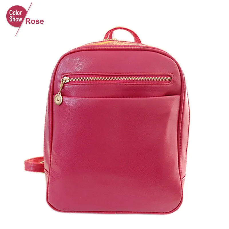 RoyaDong Travel Daily Leather Backpack Women Mochila Feminina Book Bag Cute School Bags For Teenagers Girls Back Pack Book Bag