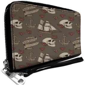 Sailor Tattoo Zip Around Wallet