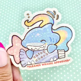 Shiny Shark holographic vinyl sticker