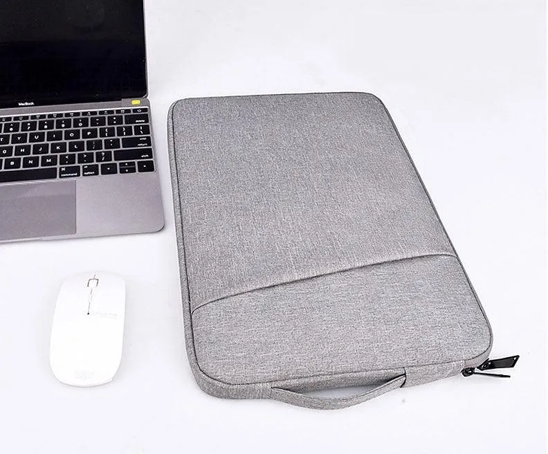 Sleek And Stylish Slant Zipper Designed Laptop Sleeve-Ash