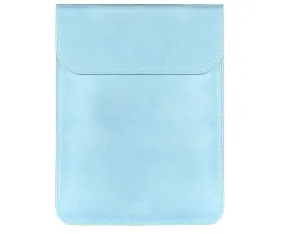 Sleek Men's Slim Leather Laptop Sleeve- Sky Blue