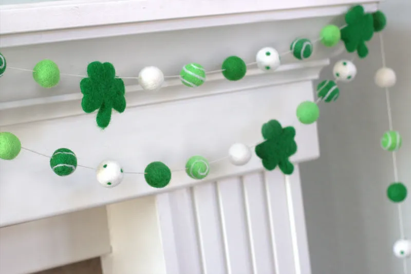 St. Patrick's Day Shamrock Garland- Swirls & Dots