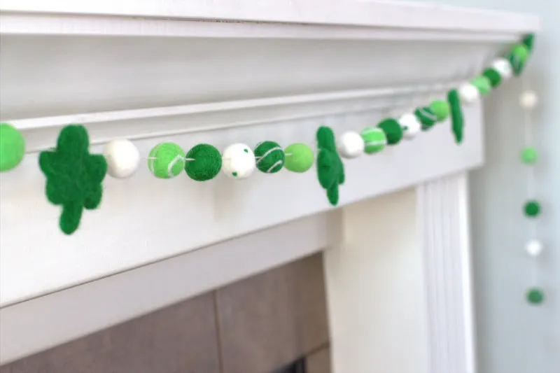 St. Patrick's Day Shamrock Garland- Swirls & Dots