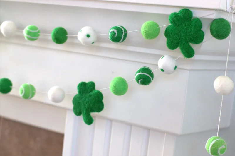 St. Patrick's Day Shamrock Garland- Swirls & Dots