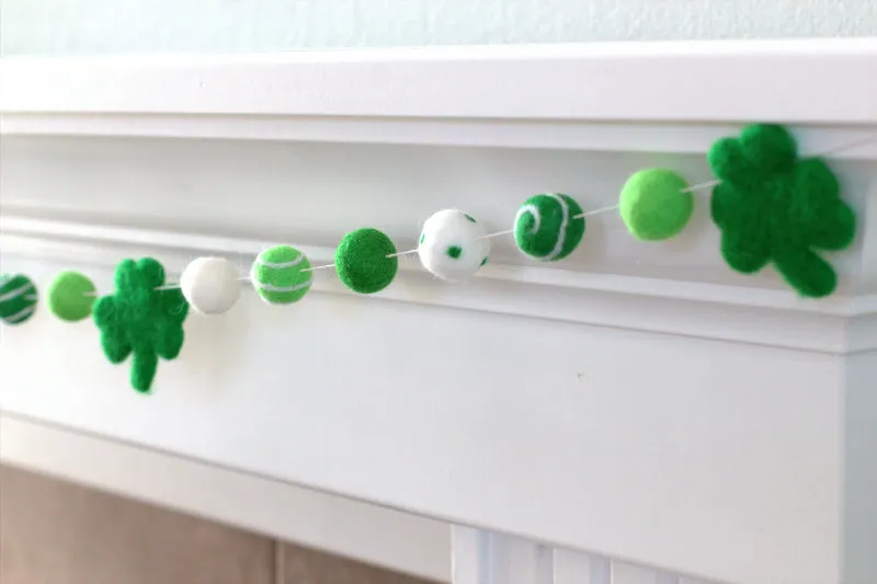 St. Patrick's Day Shamrock Garland- Swirls & Dots