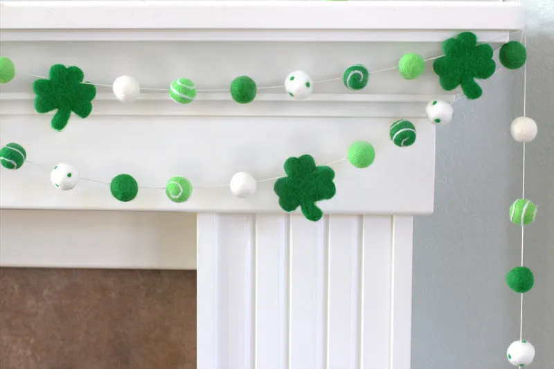 St. Patrick's Day Shamrock Garland- Swirls & Dots