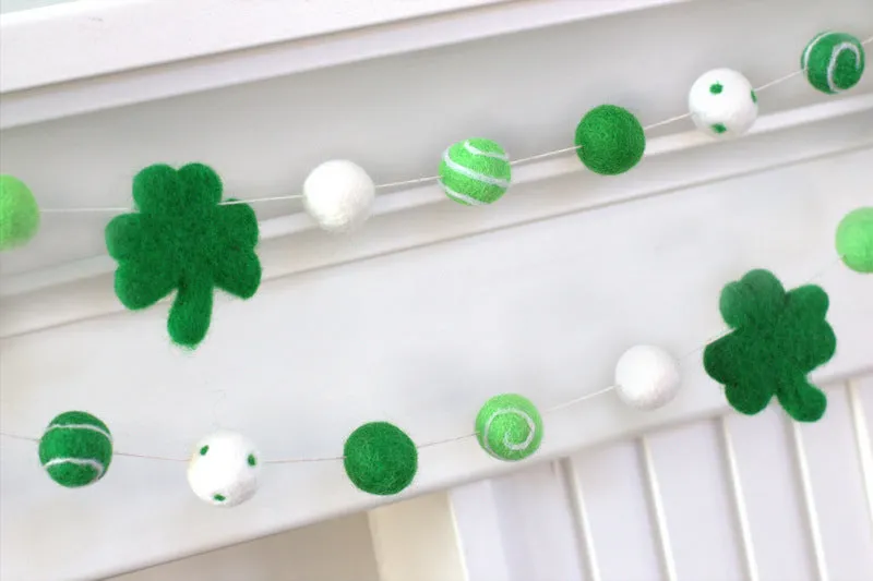 St. Patrick's Day Shamrock Garland- Swirls & Dots