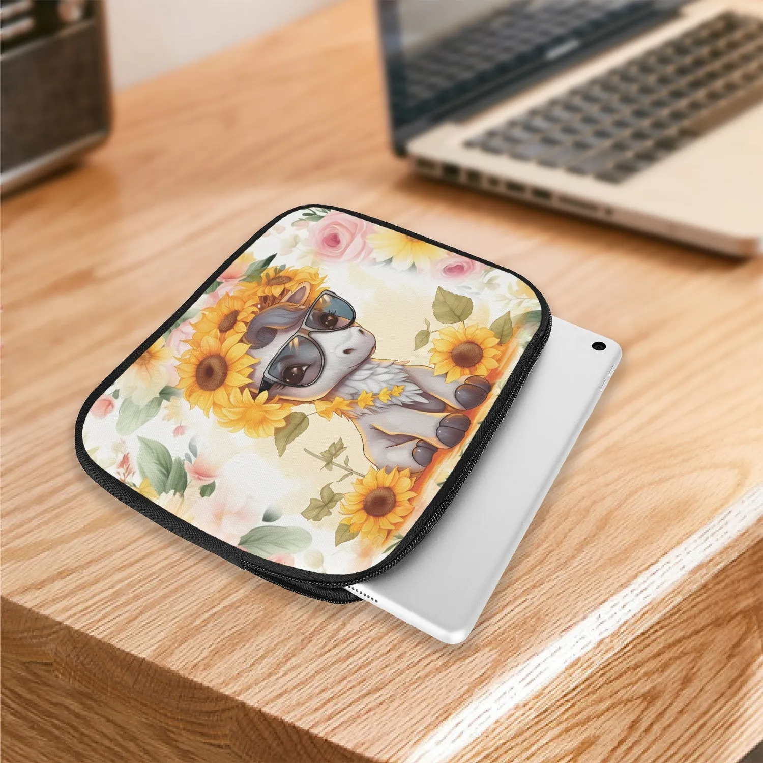 Tablet Sleeve - Donkey, Sunflowers, awd-655