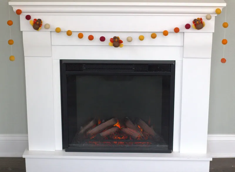 Thanksgiving Turkey Garland- Burgundy, Orange, Gold