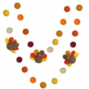 Thanksgiving Turkey Garland- Burgundy, Orange, Gold