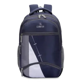 THE CLOWNFISH Karleen Series Polyester 28 Litres Unisex Travel Laptop Backpack for 15.6 inch Laptops (Navy Blue)