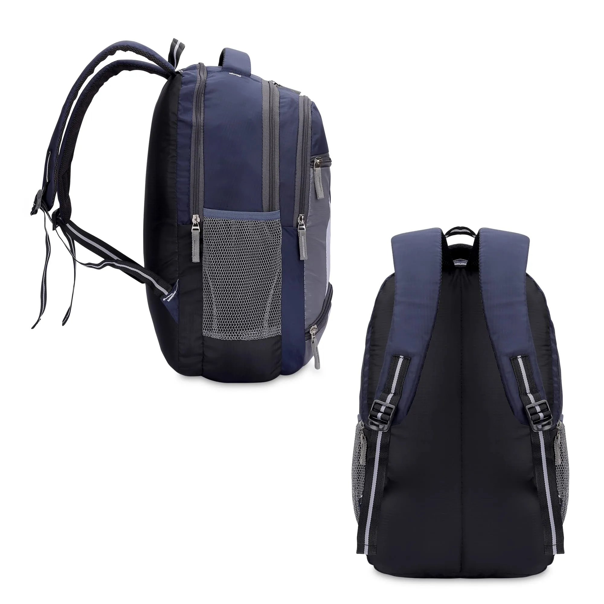 THE CLOWNFISH Karleen Series Polyester 28 Litres Unisex Travel Laptop Backpack for 15.6 inch Laptops (Navy Blue)