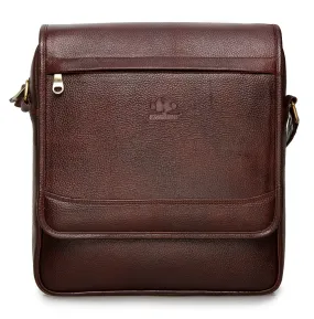 THE CLOWNFISH TCFSLBLBR-1 Leather 8.3-Litre Laptop Bag (Brown)