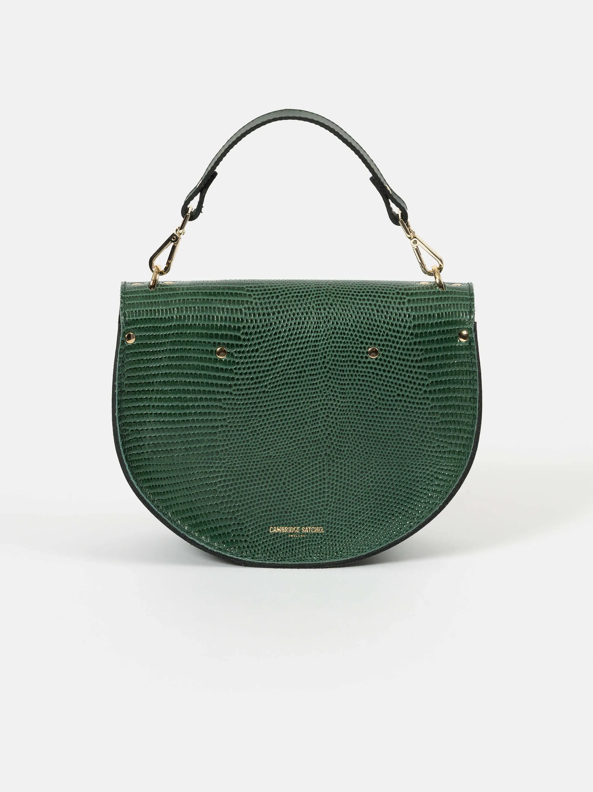 The Kate - Green Lizard Print Calf Grain with Racing Green