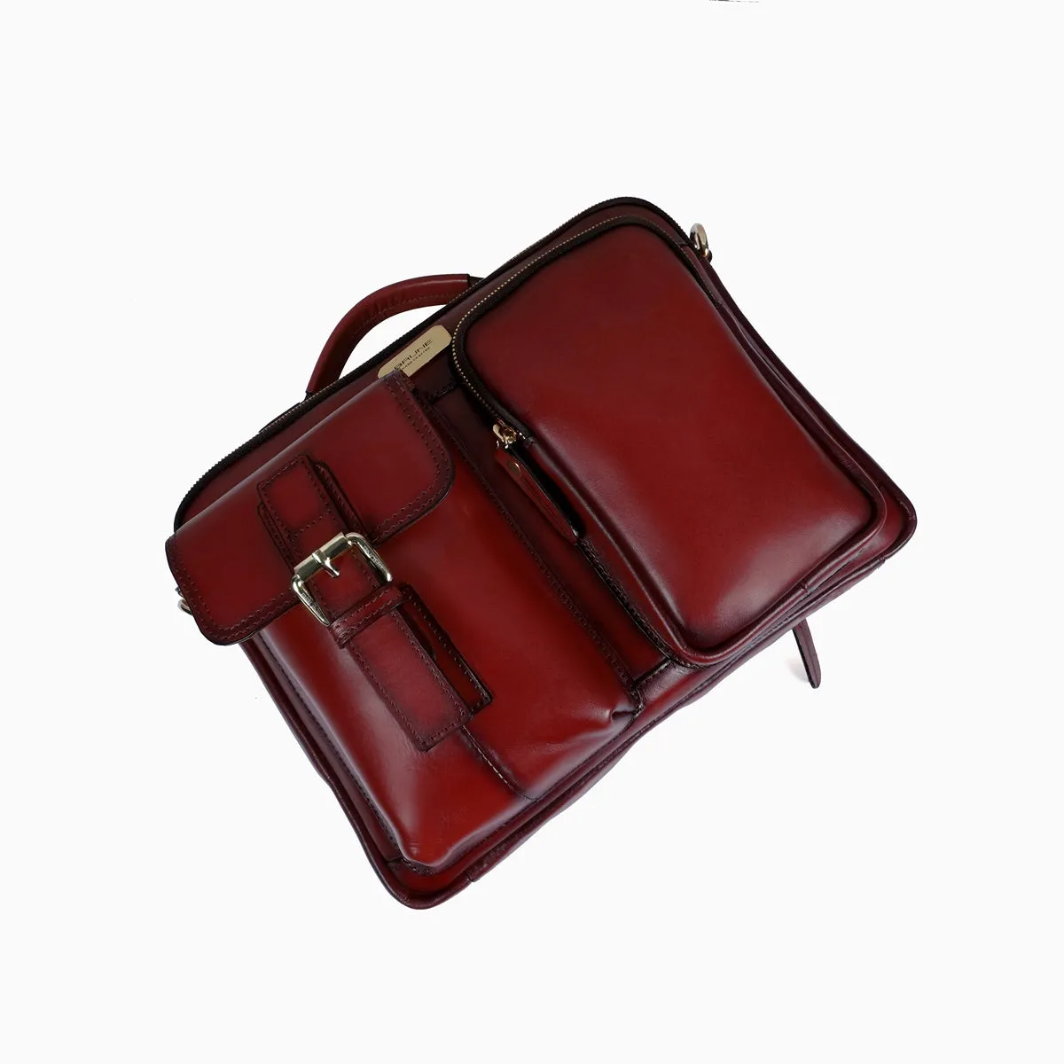 The Modern Quick Wine Office Briefcase With Extra Compartment By Brune & Bareskin