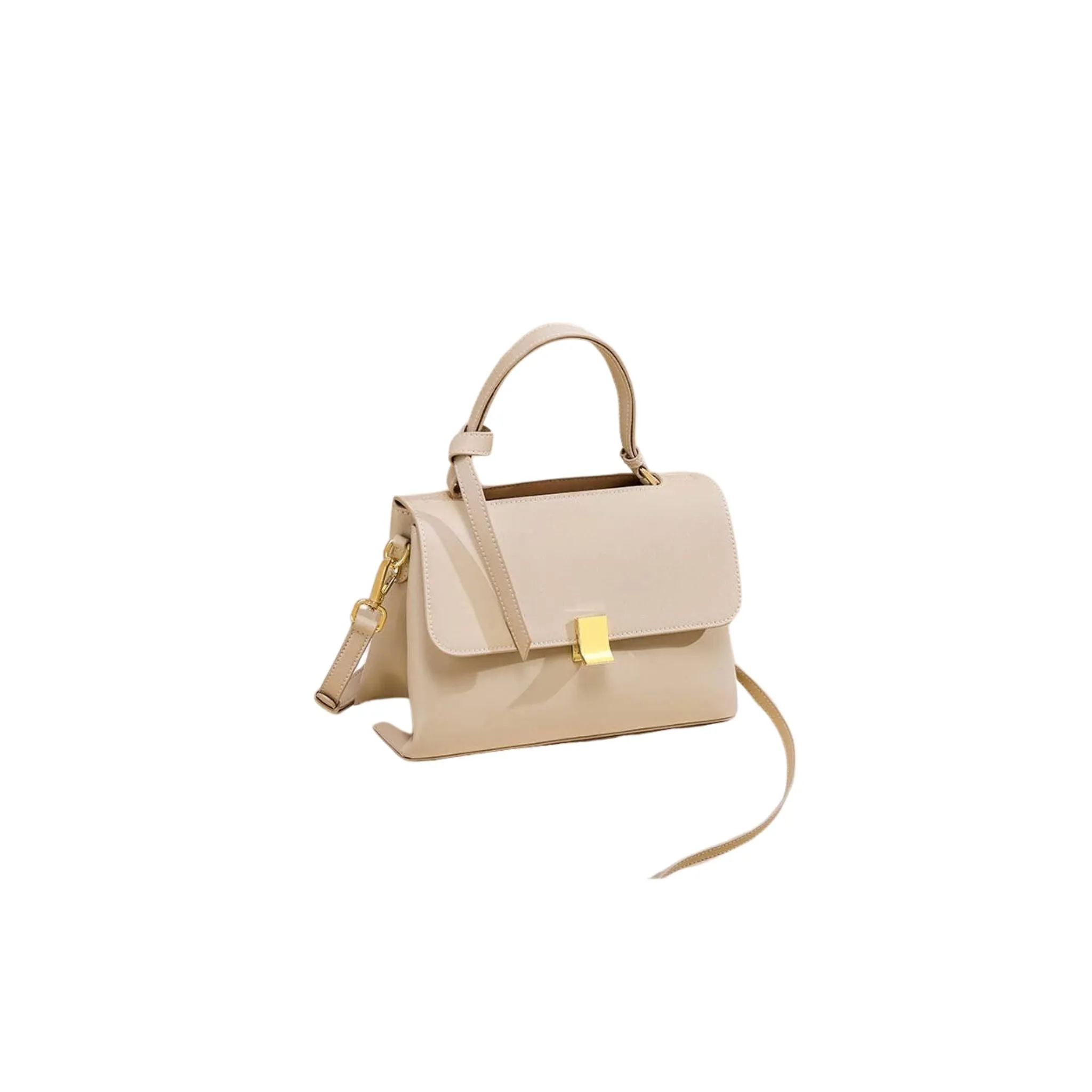 Top Handle Leather Timeless Bag With Crossbody Strap