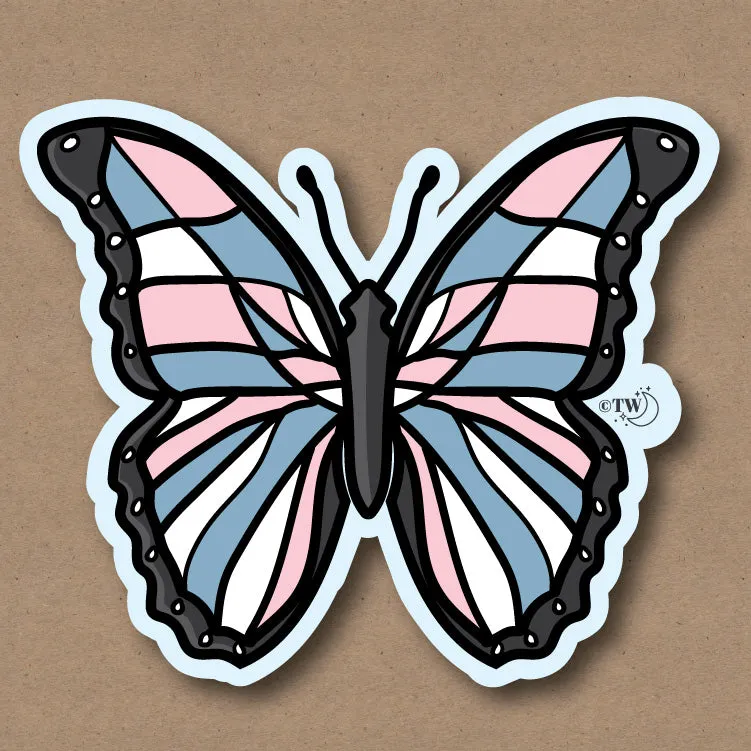 Transgender Pastel Butterfly Sticker