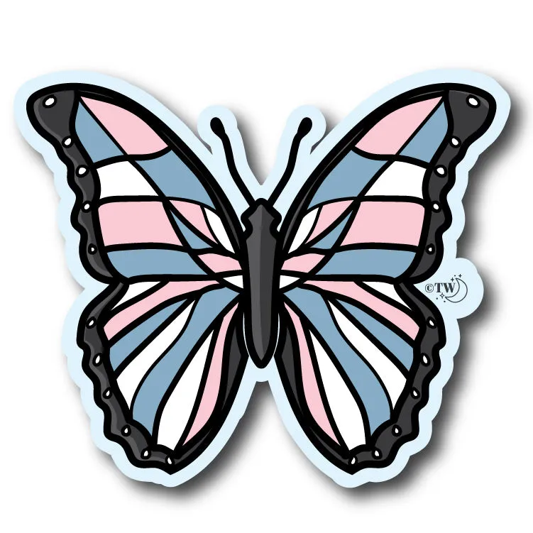 Transgender Pastel Butterfly Sticker