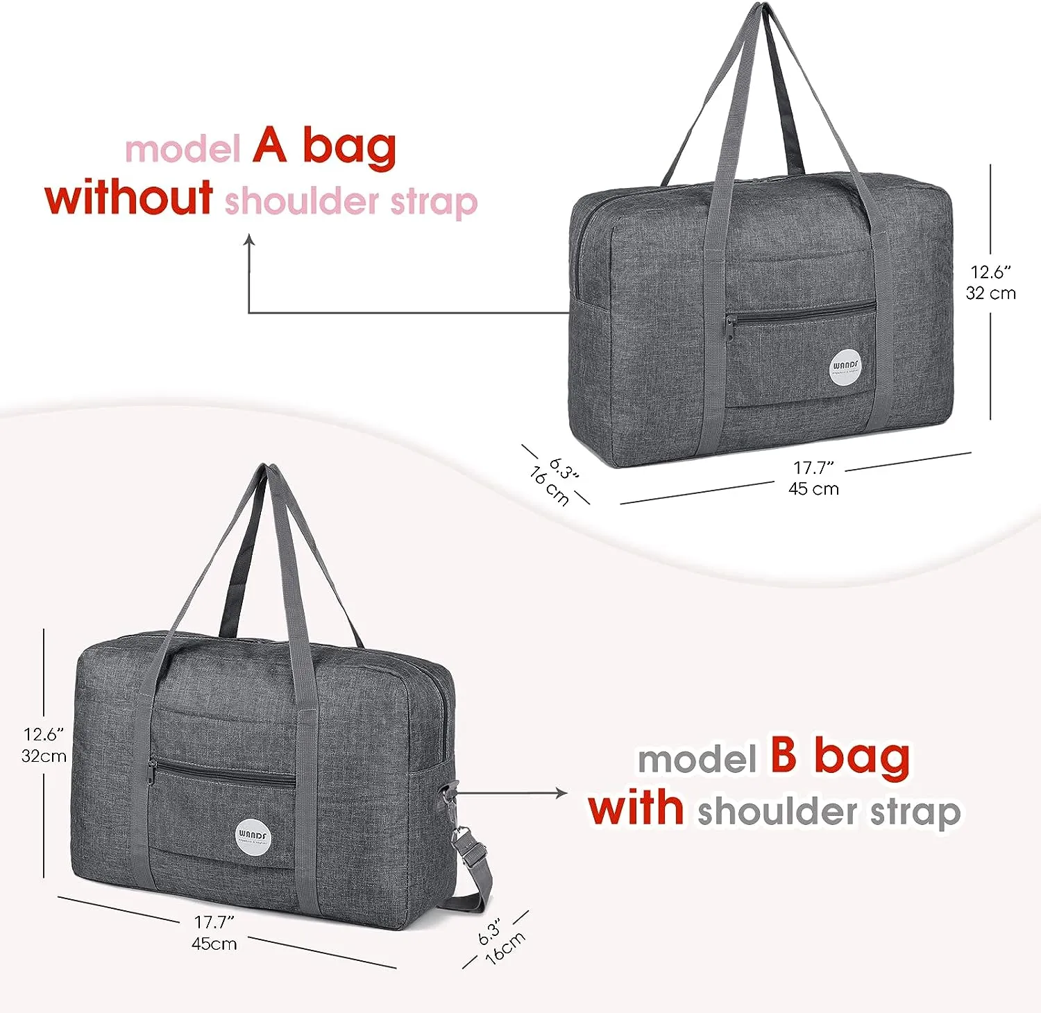 Travel Duffel Bag with Shoulder Strap 25L