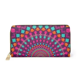 Uniquely You Womens Wallet - Zip Purse / Purple Kaleidoscope