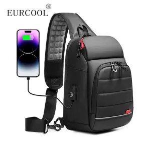 Uniwim EURCOOL Multifunction Men Chest Bag for 9.7"USB Backpack Charging Messenger Handbags Crossbody Shoulder Sling Male Bags Bolsas