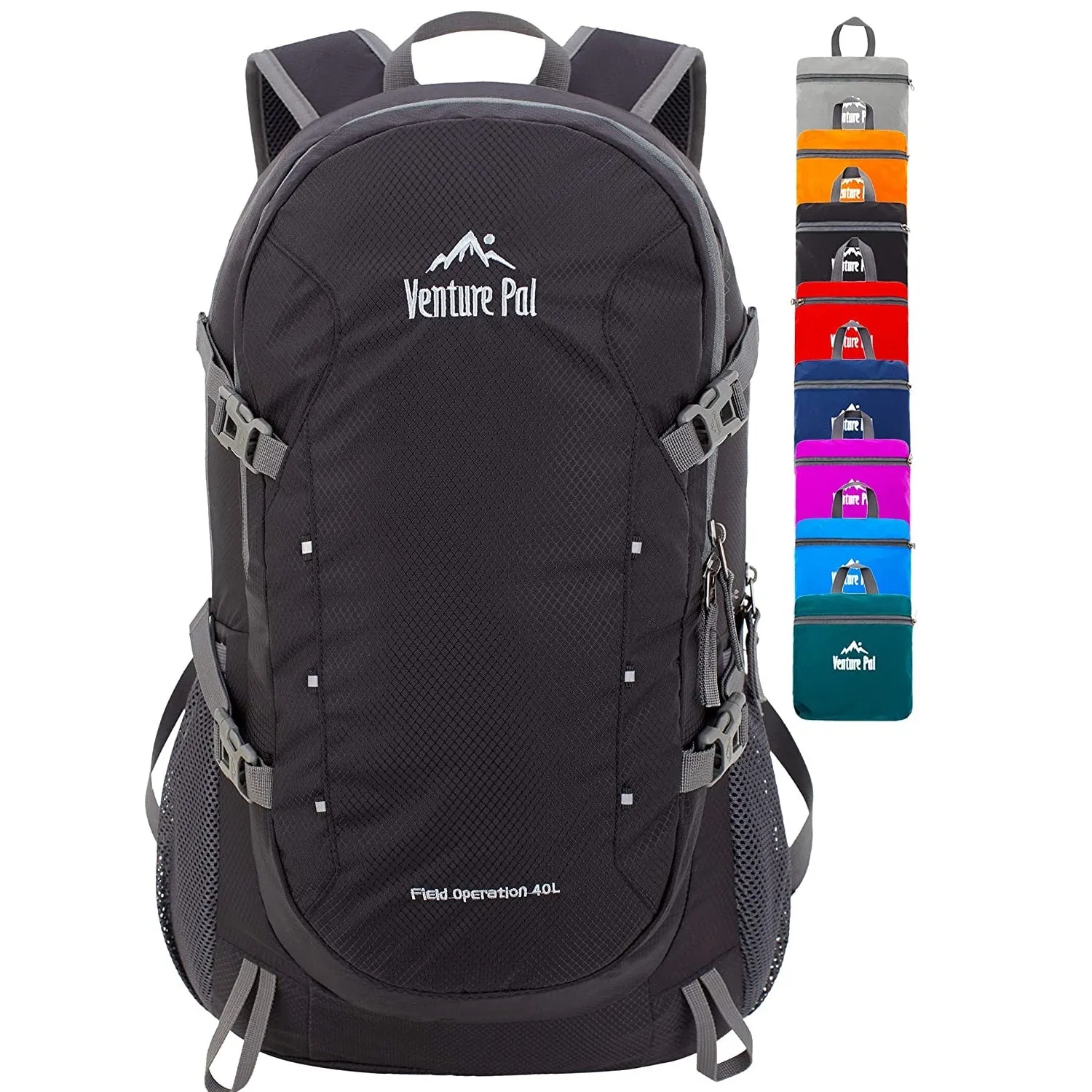 Venture Pal 40L Lightweight Packable Travel Hiking Backpack Daypack | A3-black