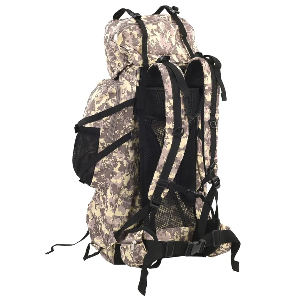 vidaXL Hiking Backpack Camel Brown Camouflage 100 L Oxford Fabric