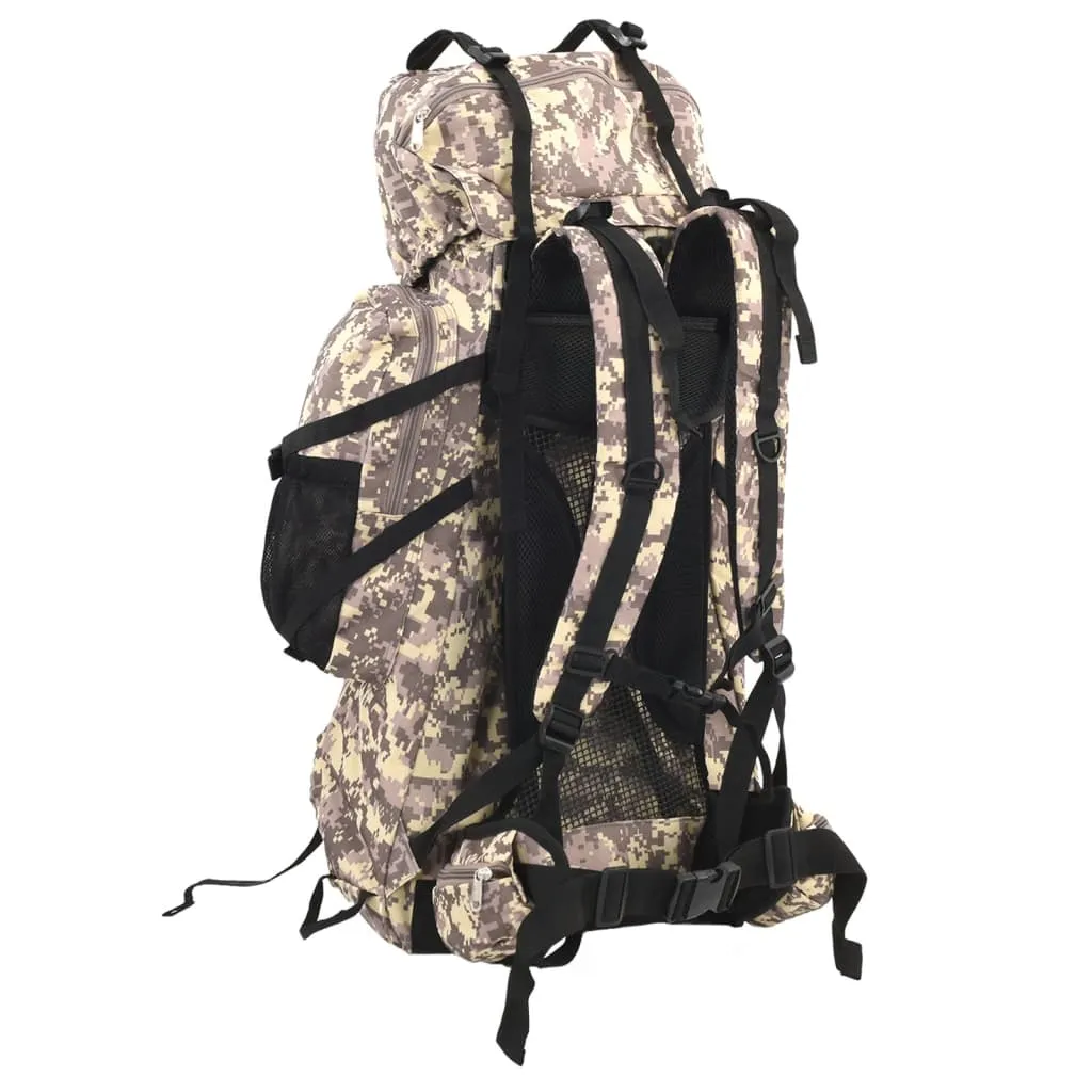 vidaXL Hiking Backpack Camel Brown Camouflage 60 L Oxford Fabric