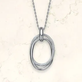 Vilette Eternity Circle CZ Pendant Necklace