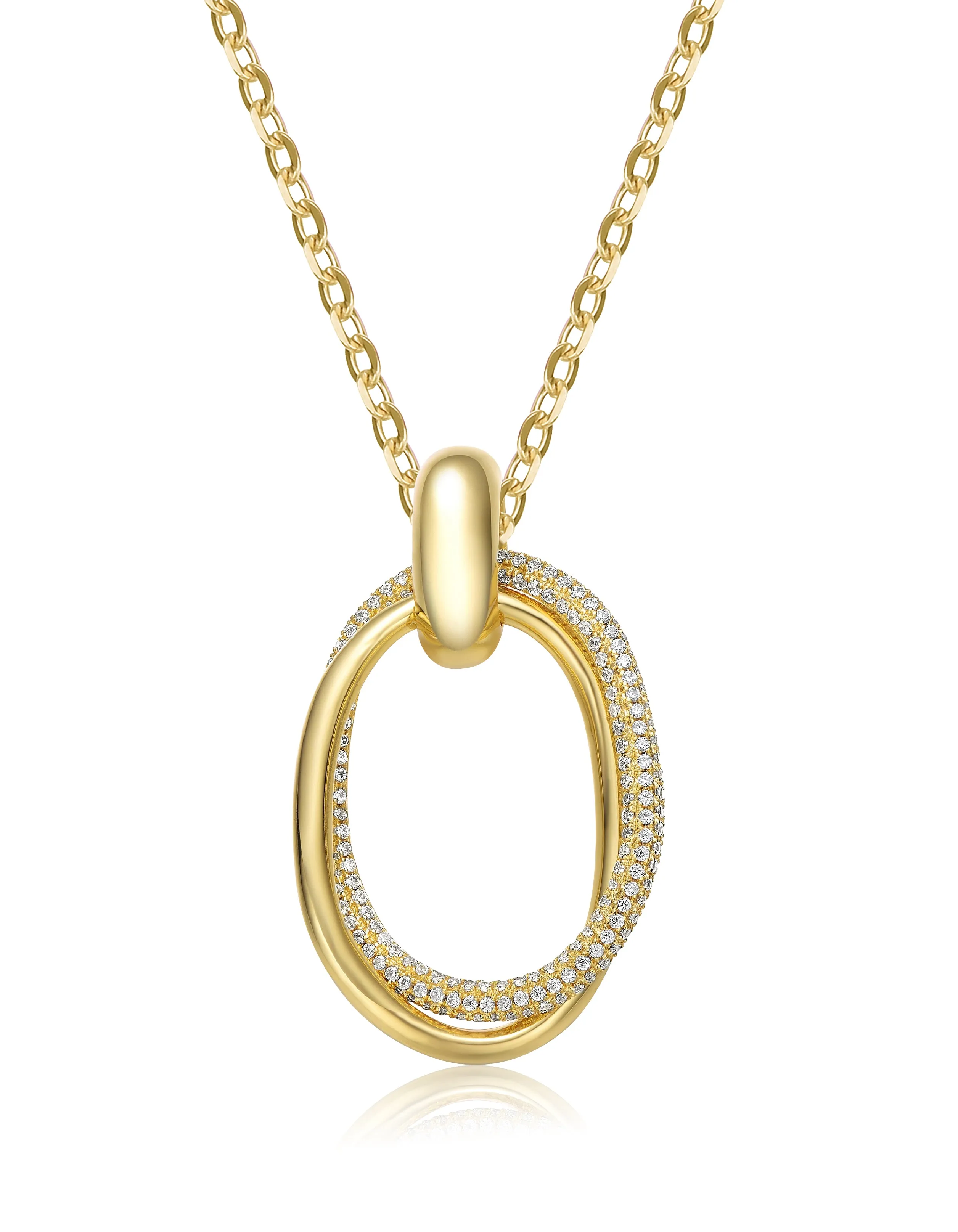 Vilette Eternity Circle CZ Pendant Necklace