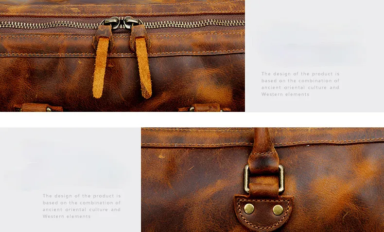 Vintage Leather Duffle Bag D-8096