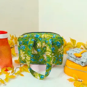 Water Proof Mini Lunch Bag Light Green Prints