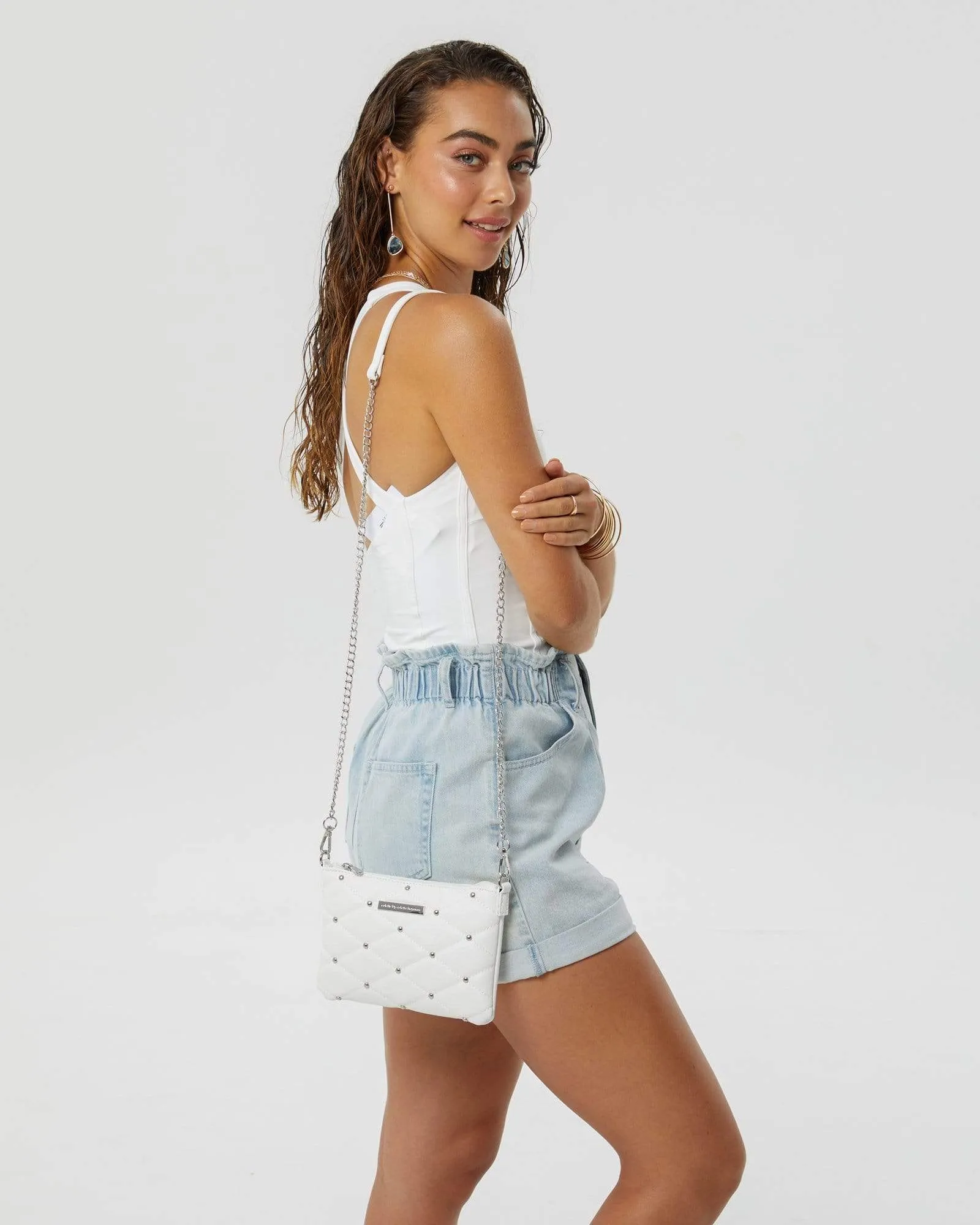 White Stud Crossbody Bag