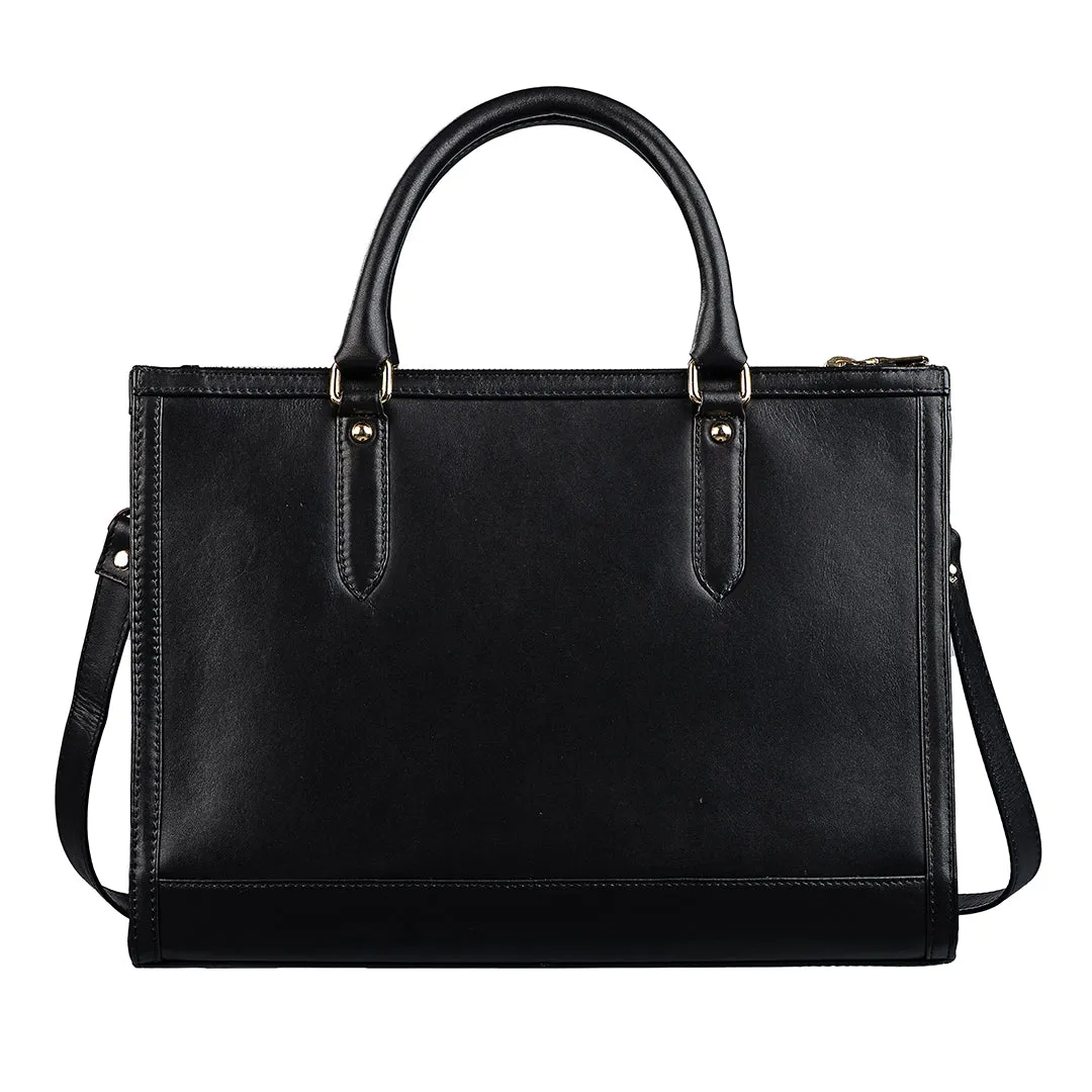 Window Sr. Handbag for Women | Satchel Handbags | Genuine Leather Ladies Bag | Color: Black