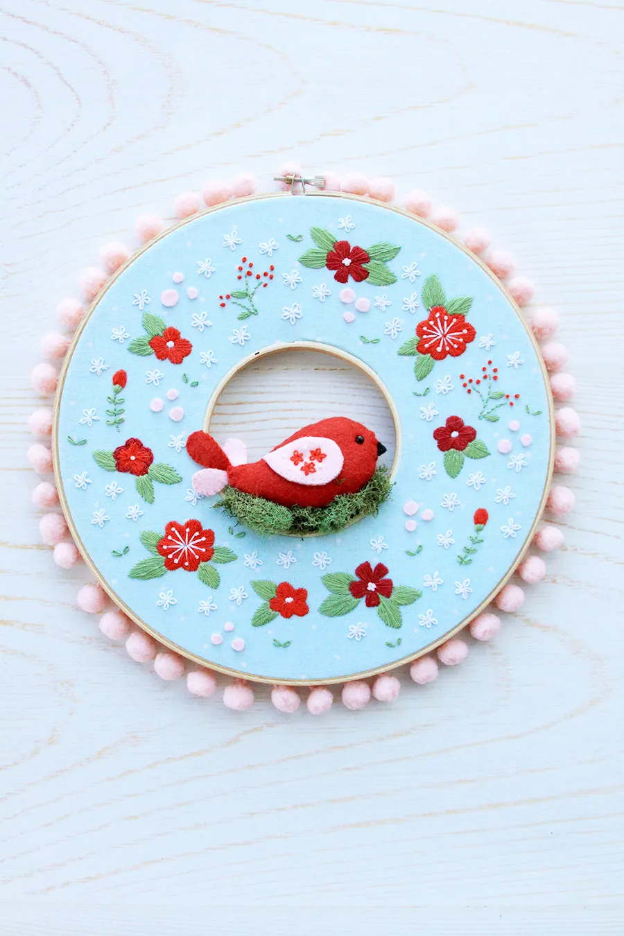 Winter Embroidery Hoop Wreath PDF Pattern